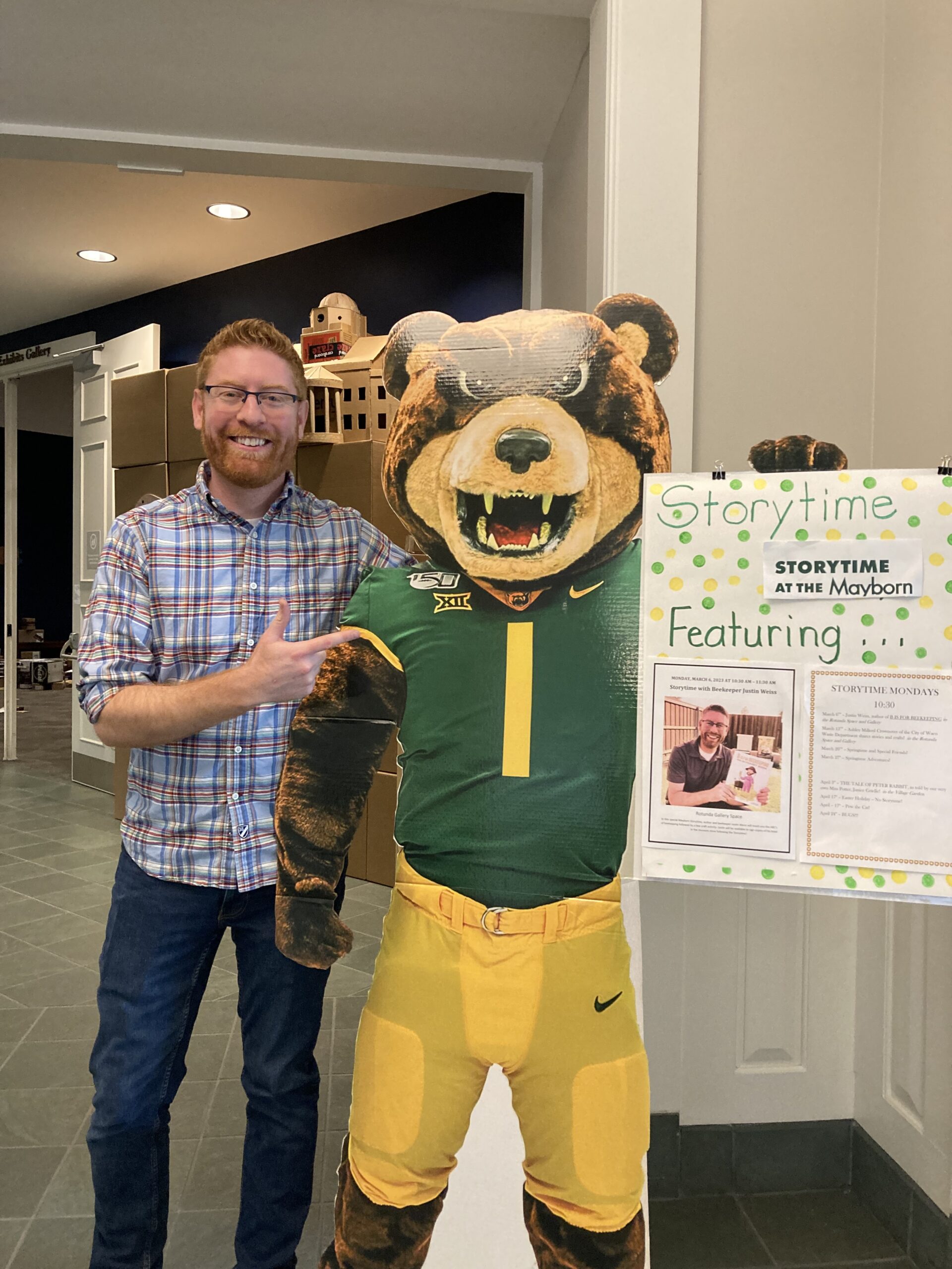 Justin Weiss with Baylor Bear Mascot